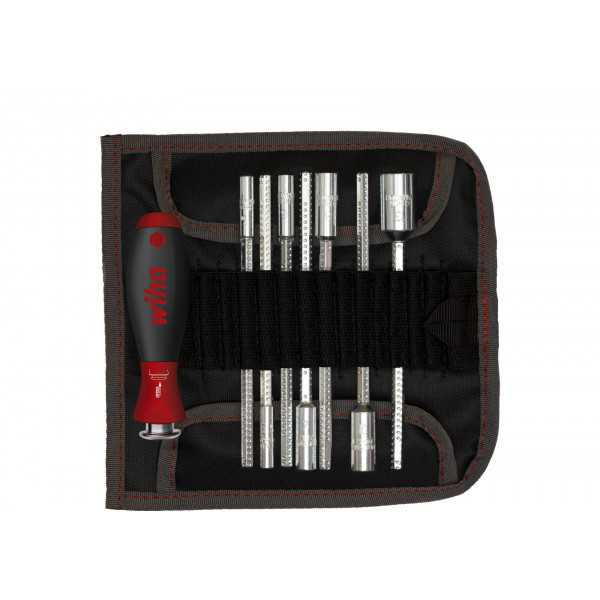 Wiha Sada šroubováků s výměnnými dříky SYSTEM 6 Šestihranný nástrčný klíč, 9díl. vč. roll taška (27712)