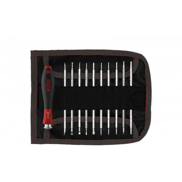 Wiha Sada šroubováků s výměnnými dříky SYSTEM 4 smíšená, 12díl. vč. svinovací tašce (00610)