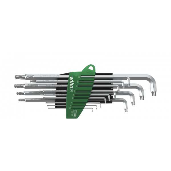 Wiha Sada zástrčných klíčů v držáku ProStar Stubby TORX® kulová hlava, titanově stříbrné, 13díl. (40979)