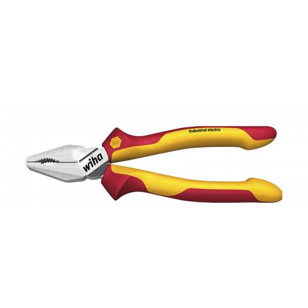 Wiha Kombinované kleště Industrial electric s DynamicJoint® a OptiGrip se zvláště dlouhým stříhacím břitem 180 mm, 7" (38855)