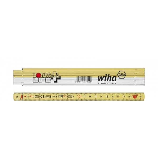 Wiha Skladací meter Longlife Plus 2 m metrický, 10 článkov 15 mm (27059)