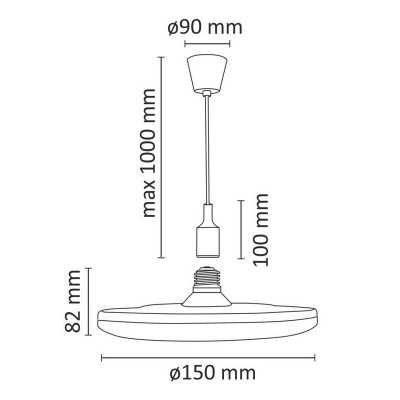 Svietidlo závesné KIKI LED 10W 3000K E27 ZN