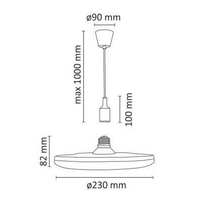 Svietidlo závesné KIKI LED 15W 3000K E27 ZN