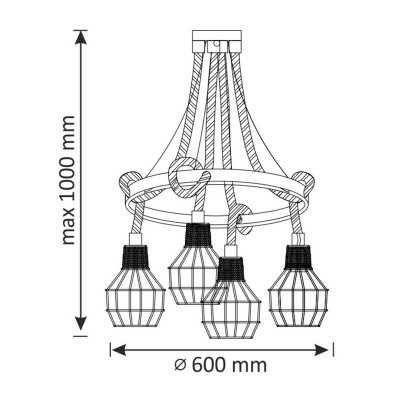 Svietidlo ALEGRA ROPE E27 CN-HN
