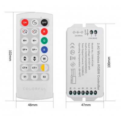 Controller KM-RGB+WW+CW-10 12V-192W, 24V-240W