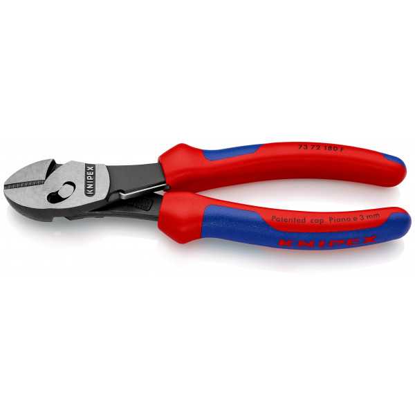 KNIPEX Cvikacie kliešte čierne atramentované, s multi-komponentnými úchopmi 180 mm 73 72 180 F